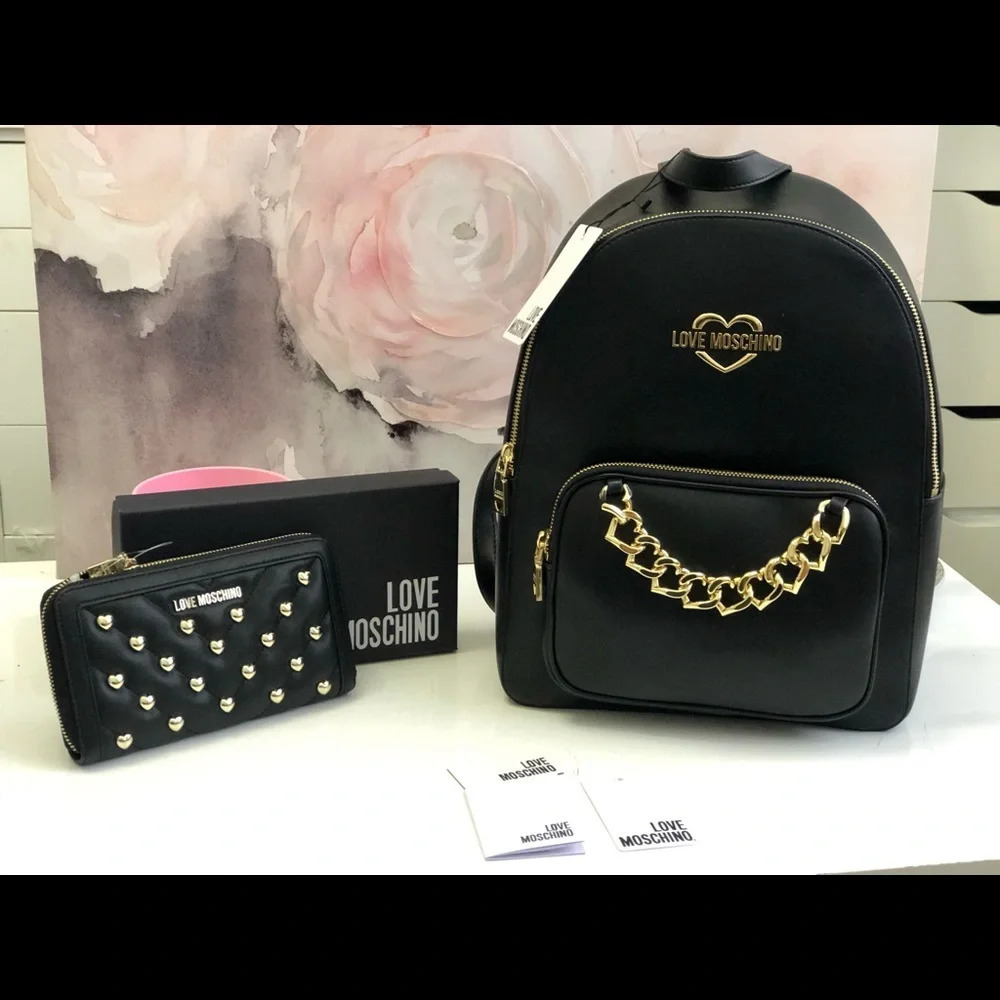 ! Nwt! Love Moschino wallet + backpack set